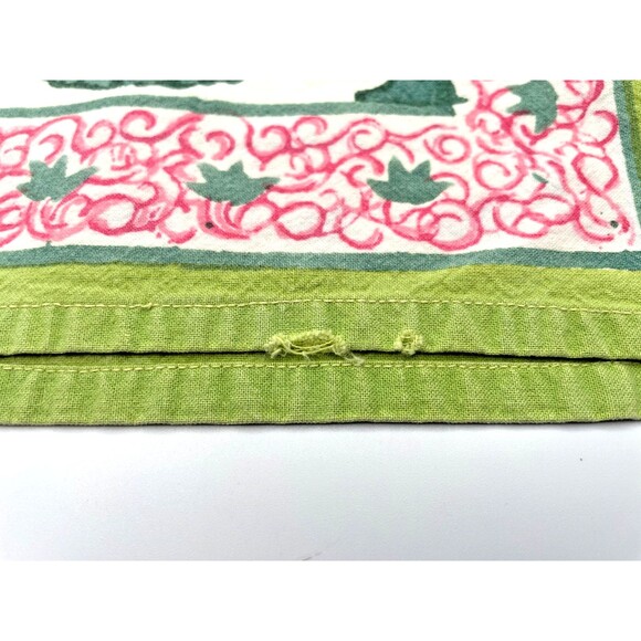 Pomegranate Cotton Napkins Set of 4 Pink & Green Frogs Lily Pads Whimsical - Picture 11 of 11